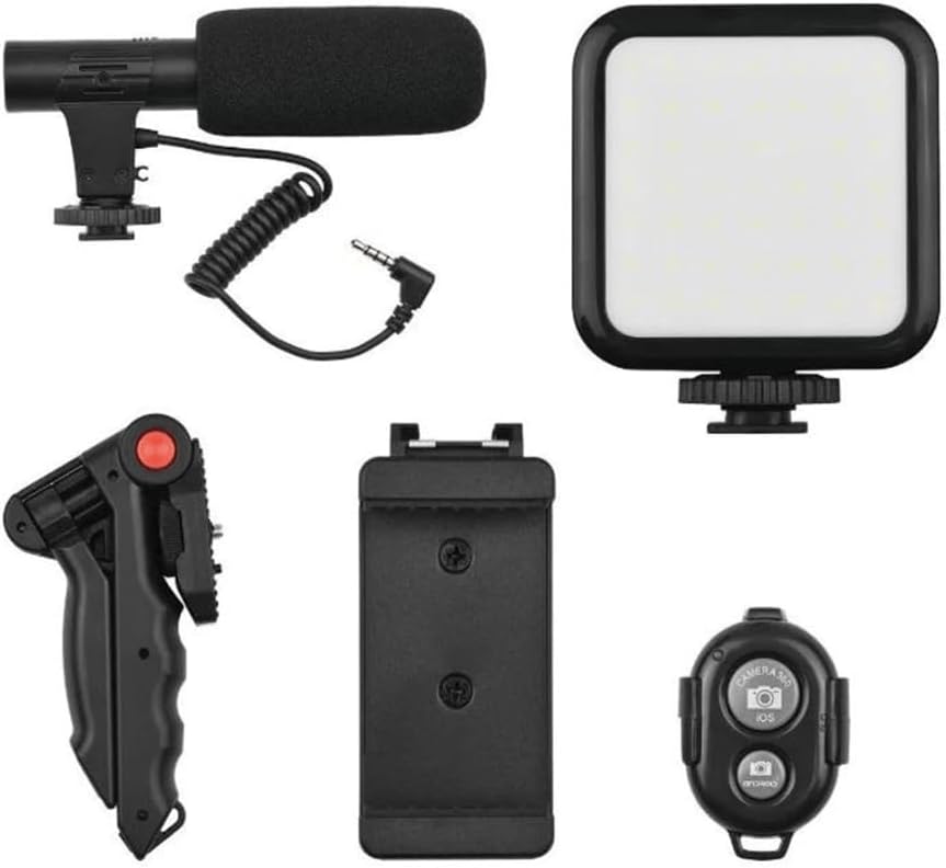 AY 49 CreatorStand – Trípode, Aro de Luz, Micrófono y Control Bluetooth para Videos, Transmisiones en Vivo y Vlogs